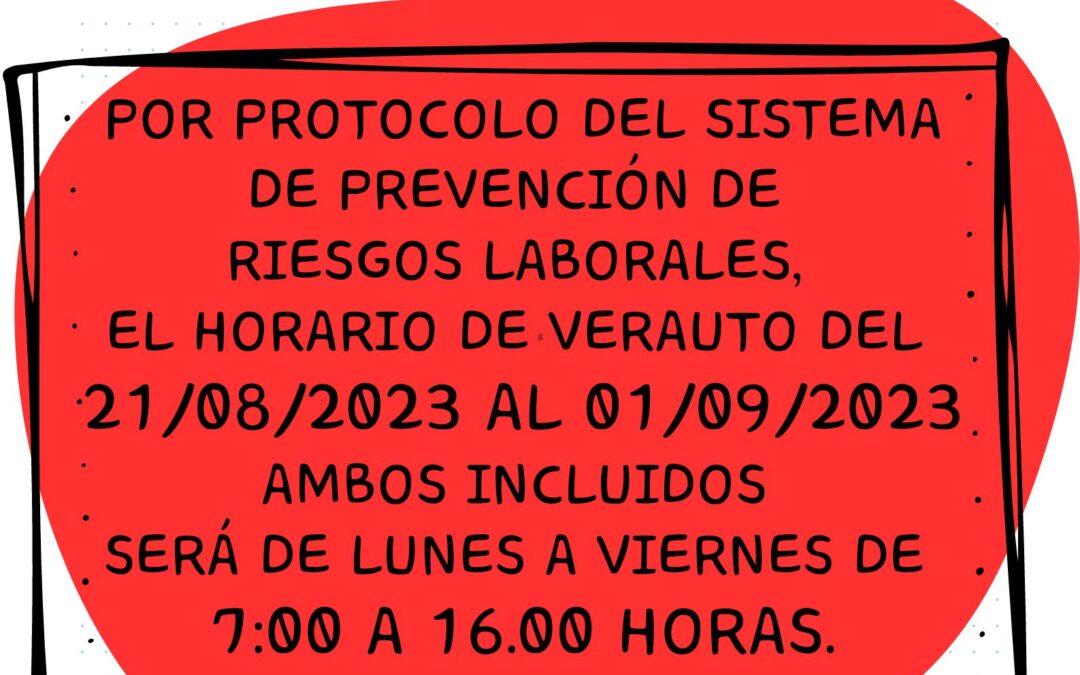 Nuevo horario temporal por condiciones climatológicas